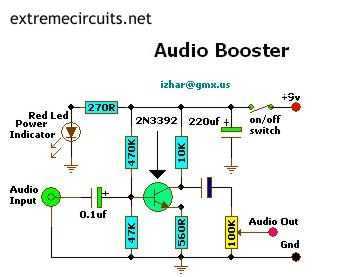 Mini Audio Booster Amplifier circuit