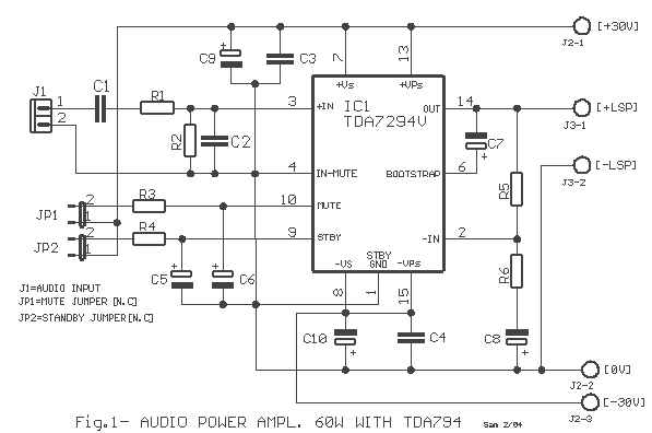 60W power amplifier circuit