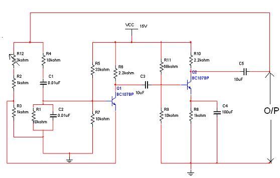 wein bridge oscillator – Circuit Schematic