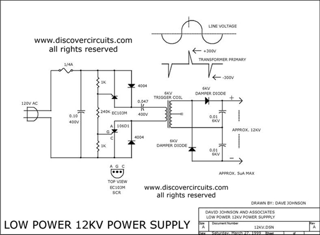 12KV High Voltage Generator – Circuit Schematic