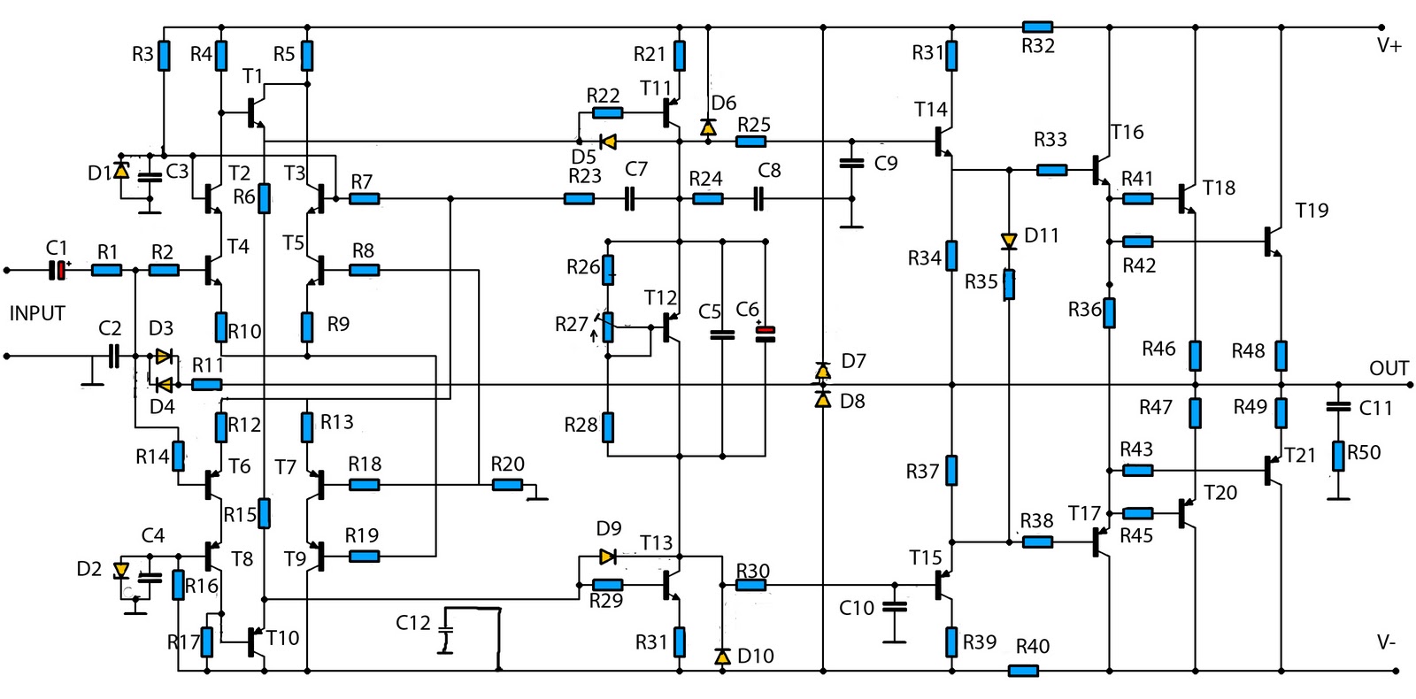 1400w audio power amplifier circuit