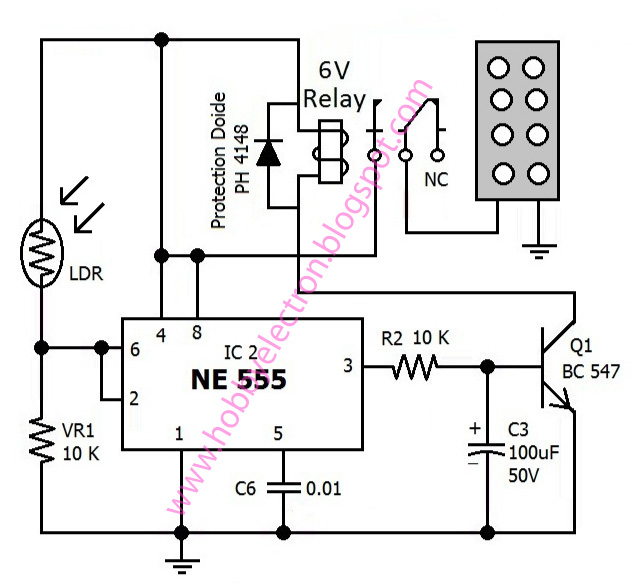 automatic dark activated led light – Circuit Schematic