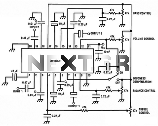 Bass treble tone control circuit – Circuit Schematic