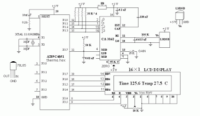 digital thermometer with data circuit