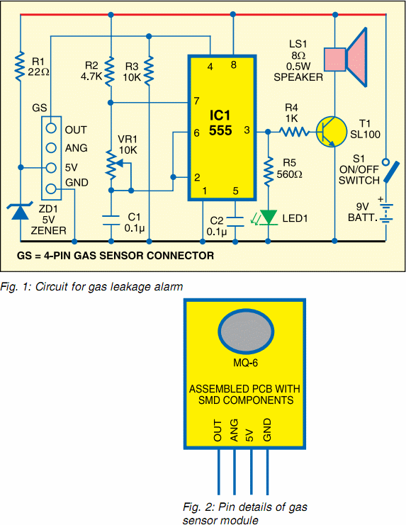 gas leakage alarm – Circuit Schematic