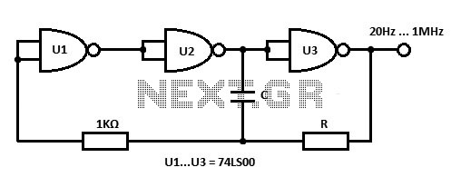 IC square wave generator circuit – Circuit Schematic