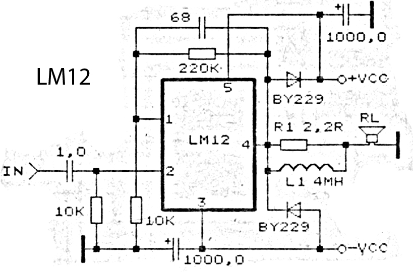LM12 - High Power Amplifier circuit Schematic Diagram – Circuit Schematic