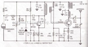 LONG RANGE FM TRANSMITTER ELECTRONIC DIAGRAM – Circuit Schematic