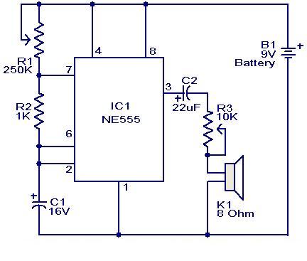 Metronome Generator Circuit using NE555 circuit