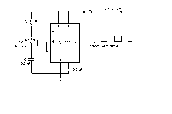 Simple variable frequency oscillator circuit – Circuit Schematic