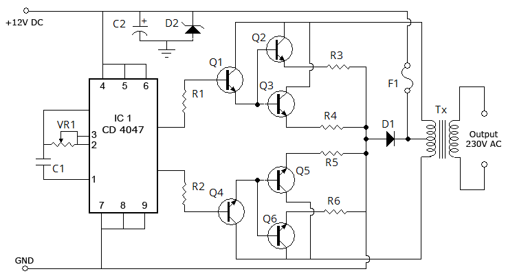 simple 100 watt inverter circuit