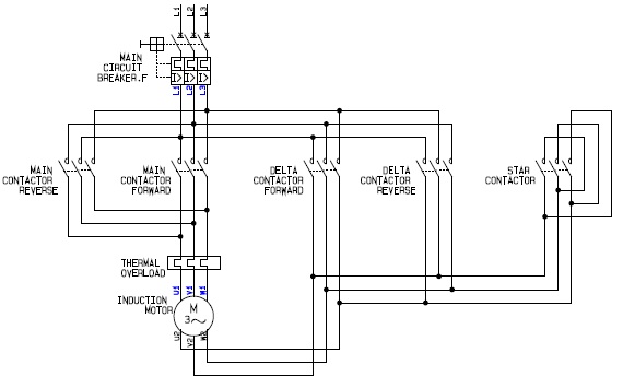 power circuit of star delta or wye