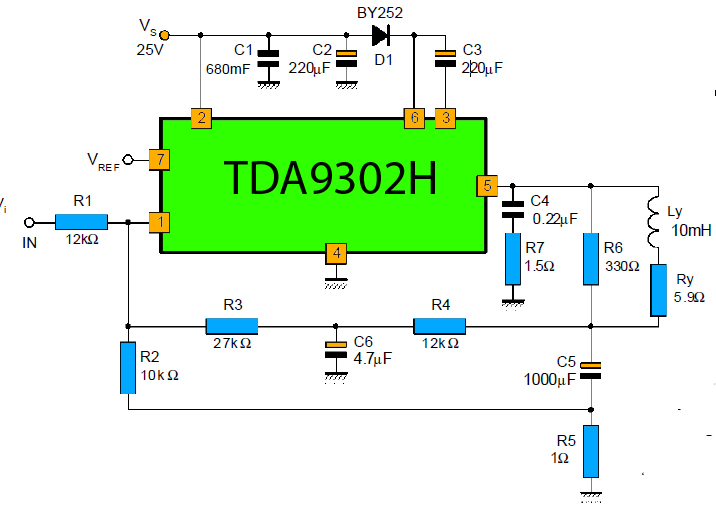 TDA9302 Vertical deflection output schematics Schematic Diagram – Circuit Schematic