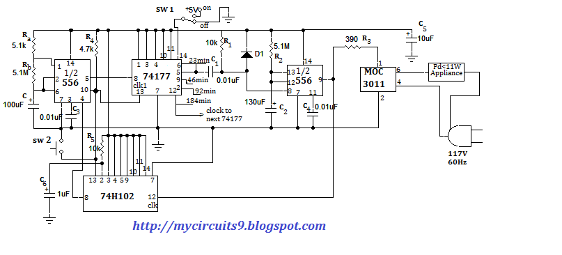 APPLIANCE CONTROL USING TIMER - PROJECT circuit