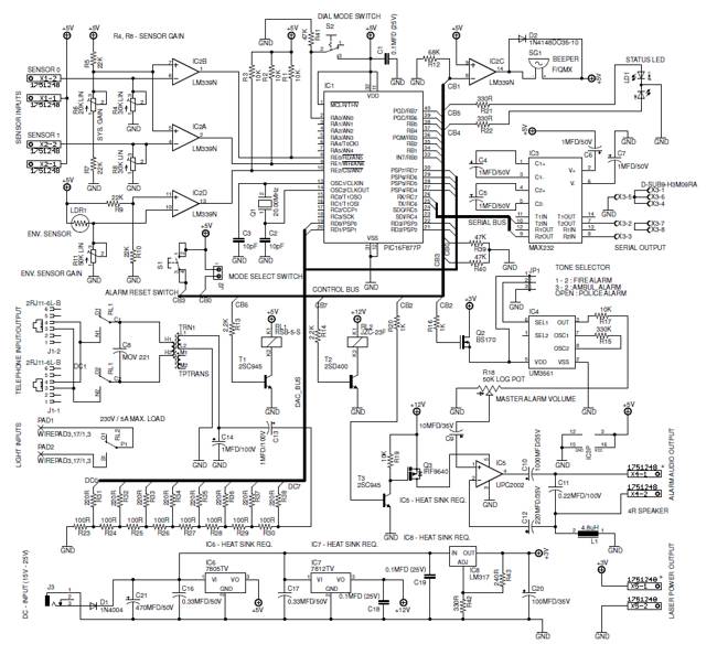 Programmable Home Security Alarm System circuit