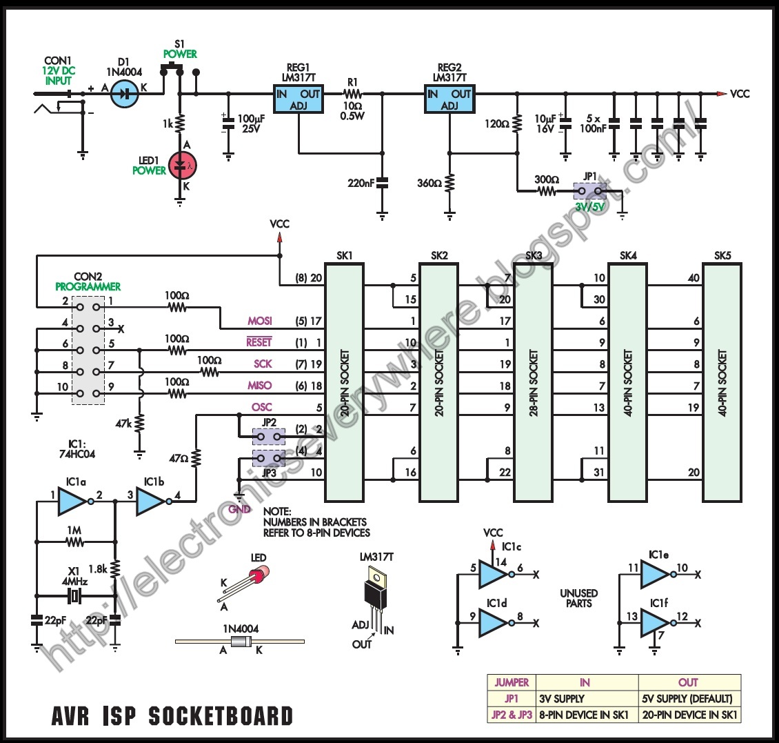 AVR ISP ScoketBoard circuit
