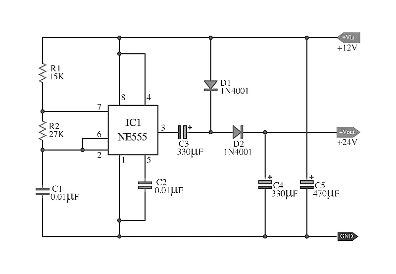 doubler voltage with ne555 schematic – Circuit Schematic