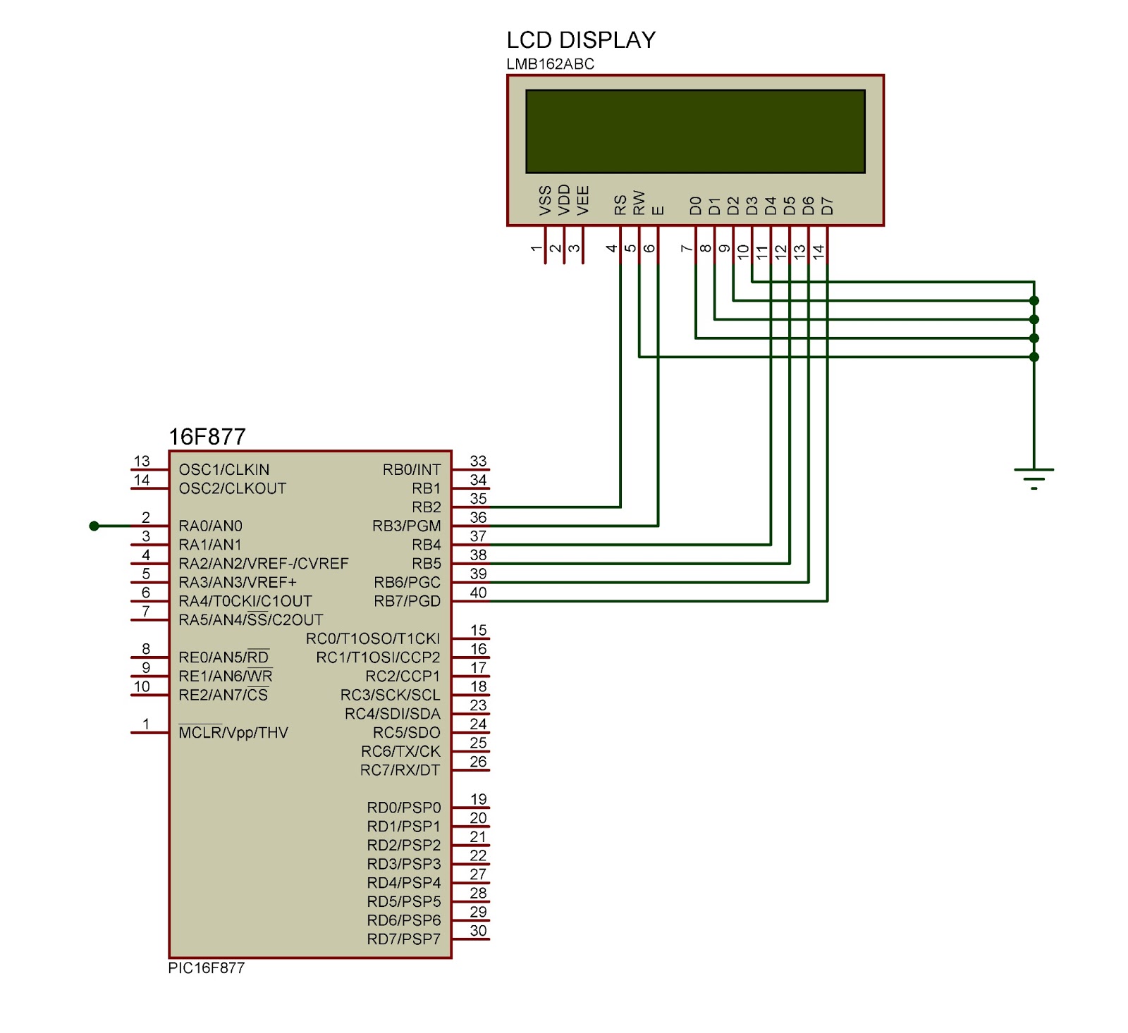 LCD Display with Microcontroller circuit