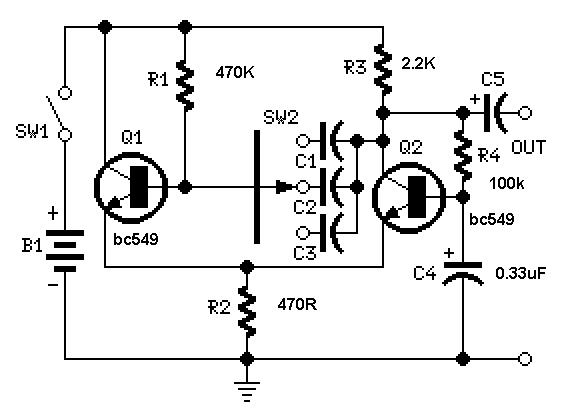 Simple Square wave Generator using transistors  Easy Electronics circuit