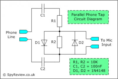 Phone Tap circuit – Circuit Schematic