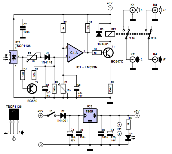 TV Muter Circuit – Circuit Schematic