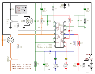 Two-Zone Burglar Alarm – Circuit Schematic