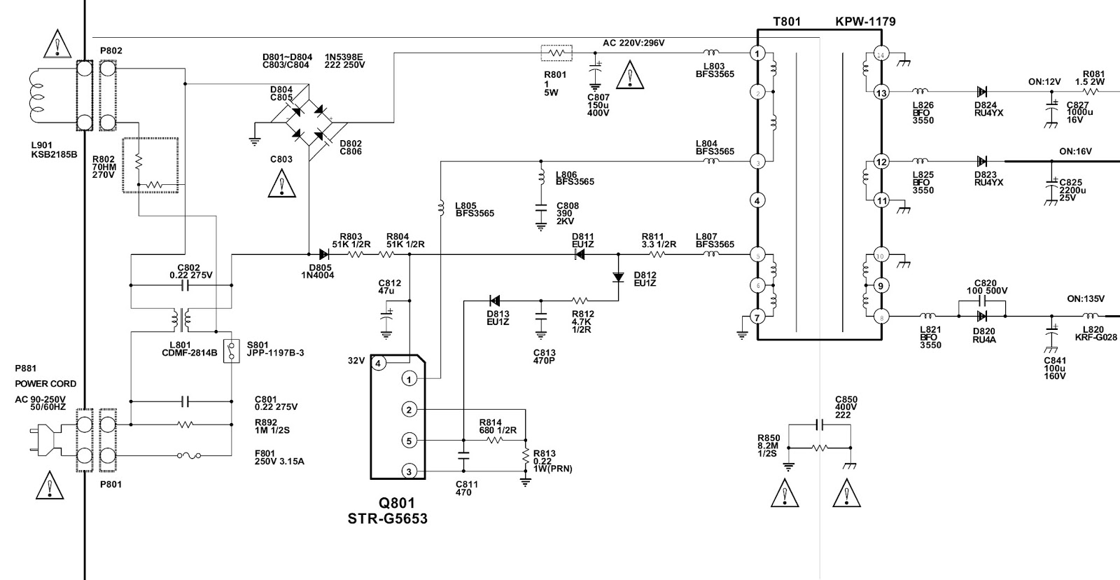 JVC FS-SD5 FS-SD7 FS-SD9 MAIN BOARD AND POWER SUPPLY – Circuit Schematic