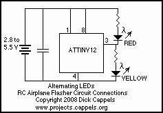 RC Airplane LED Flasher circuit