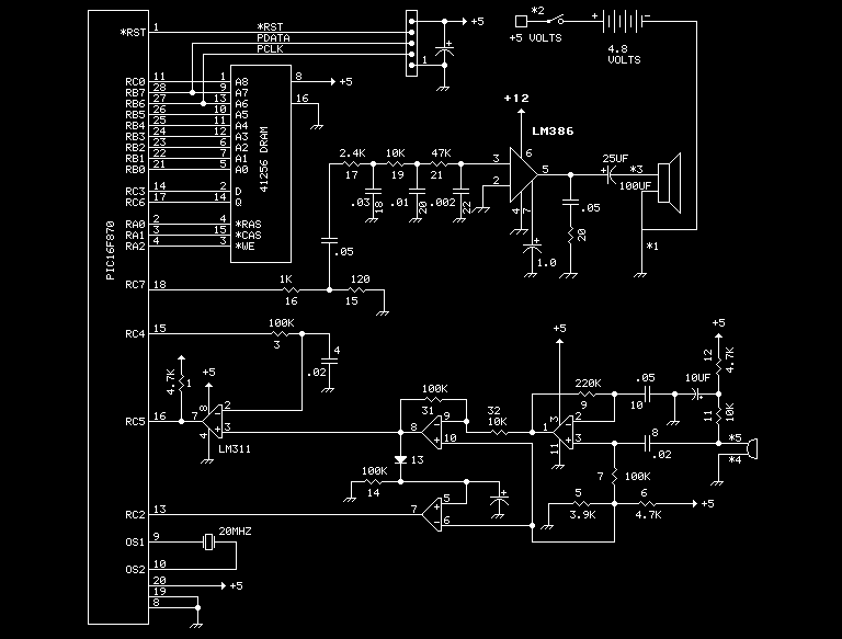 Talking Frog Box using PIC16F870 – Circuit Schematic
