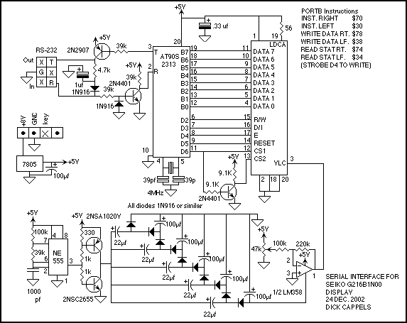 G1216B1N000 dot graphics display – Circuit Schematic