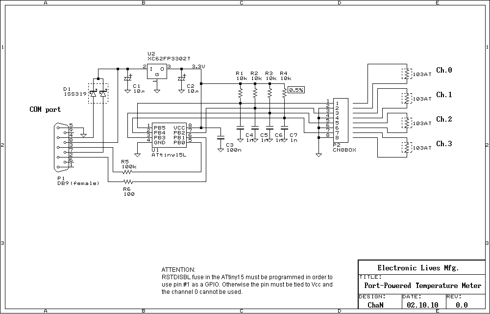 PC Temperature Meter circuit