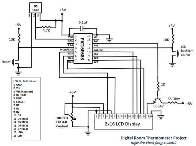 Digital Thermometer – Circuit Schematic