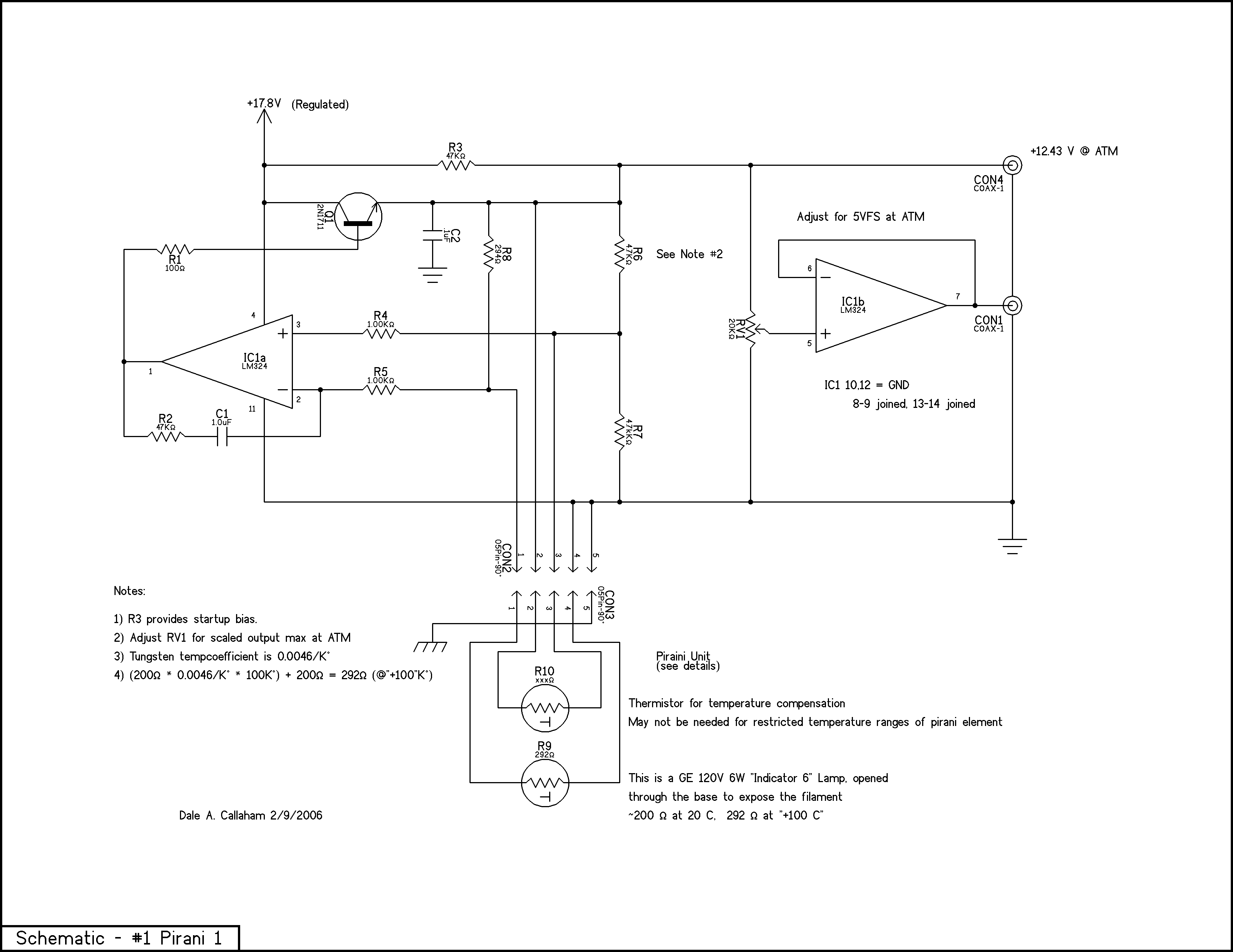Light Bulb Pirani Gage Project – Circuit Schematic