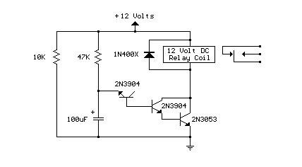Power-On Time Delay Relay circuit