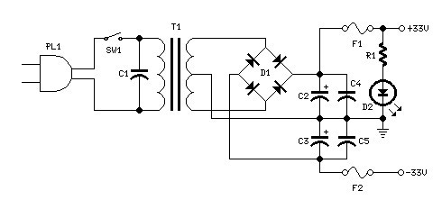 power supply for 25 watts power amplifier based mosfet circuit