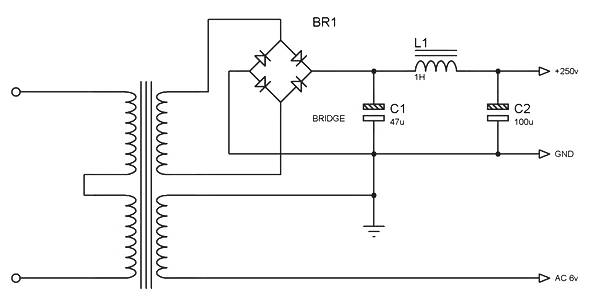 power supply for simple high quality tube amplifier class a circuit