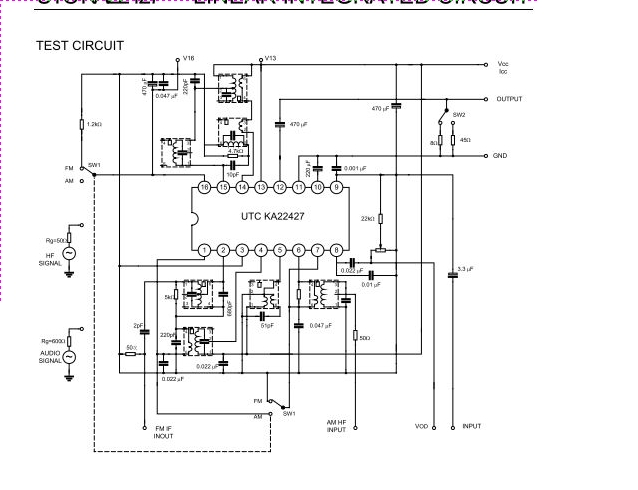 KA22427 1 Chip Af/fm Reception Circuit – Circuit Schematic