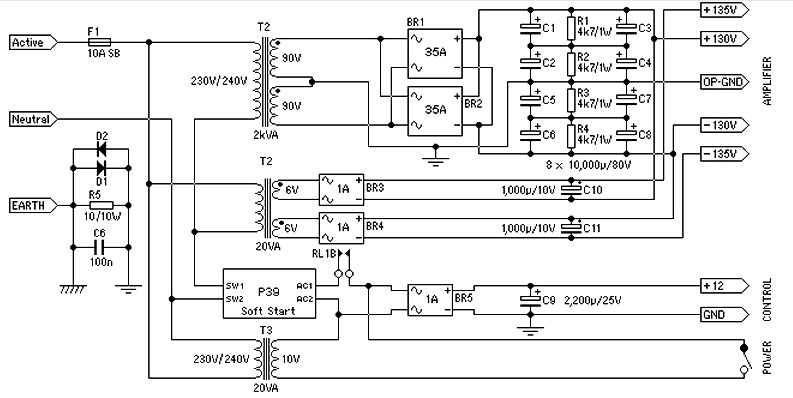 power supply for 1500 watt audio power amplifier