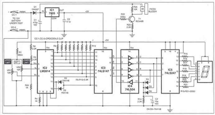 Charger for 12V lead acid battery circuit