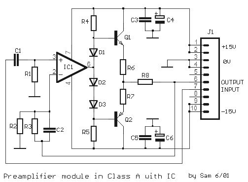 Class A Modular Preamplifier with Single Integrated Circuit