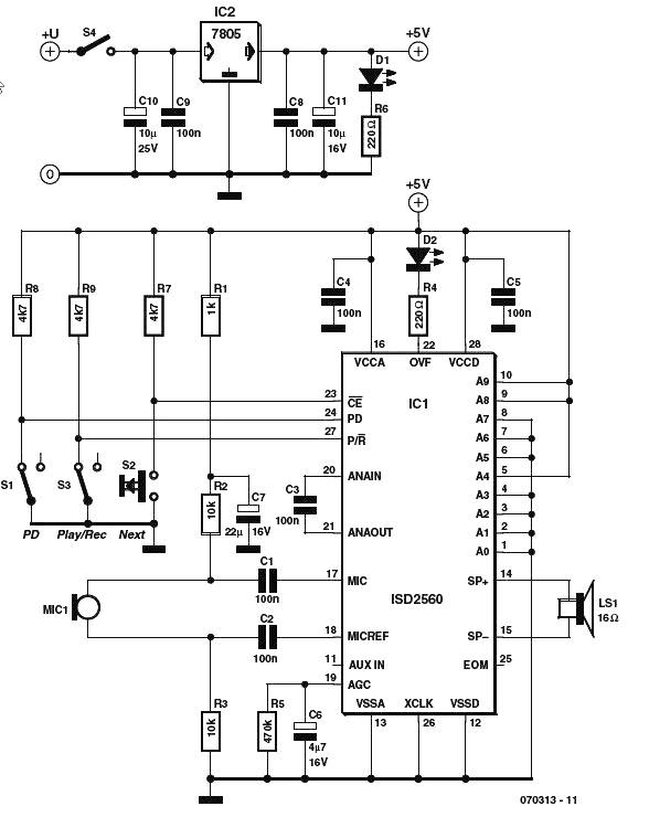 robotic voice generator – Circuit Schematic