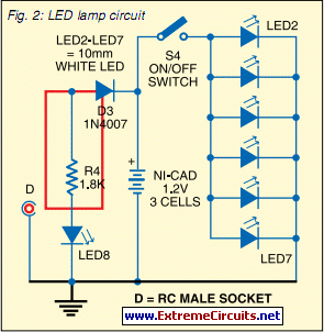 Solar Panel Based Charger And Small LED Lamp circuit