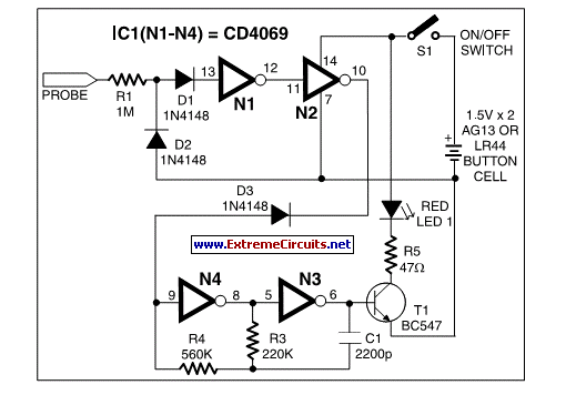 Invisible Broken Wire Detector circuit