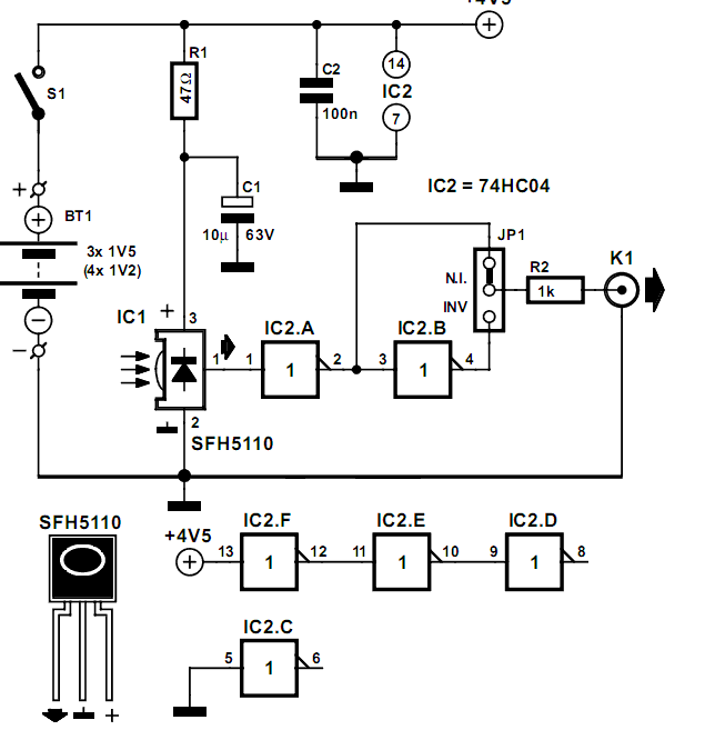IR Remote Control Receiver circuit