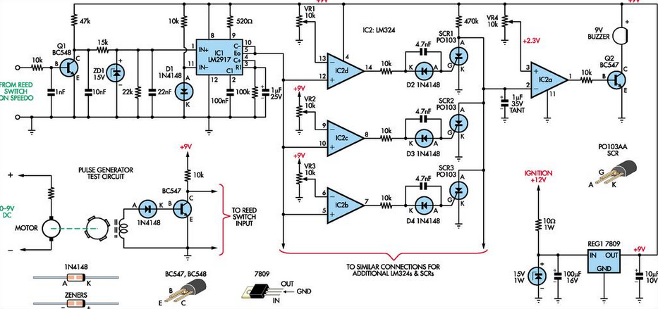 Speed Alarm For Cars circuit