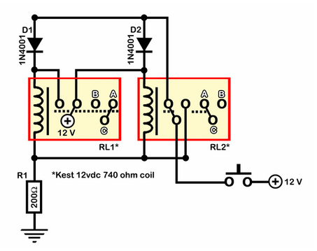 Relay Toggle Switch circuit