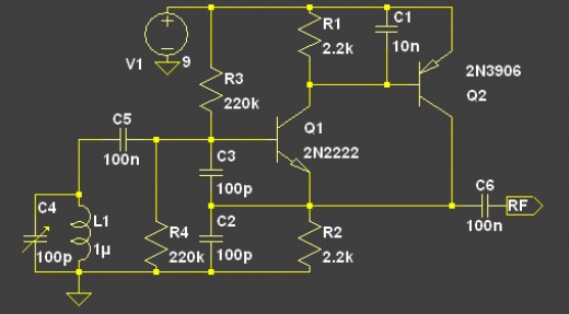 Amplitude Stabilized Oscillator Circuit – Circuit Schematic