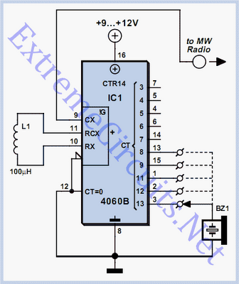 Simple Oscillator  Pipe Locator circuit