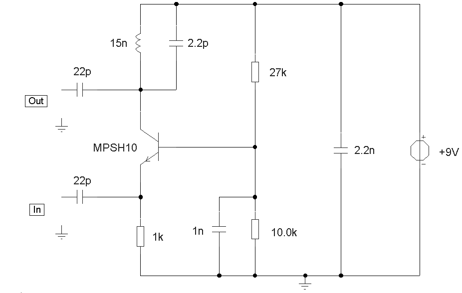 TV Preamplifier via UHF Band – Circuit Schematic