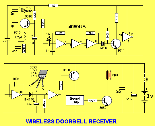 Circuit Project Wireless Doorbell circuit